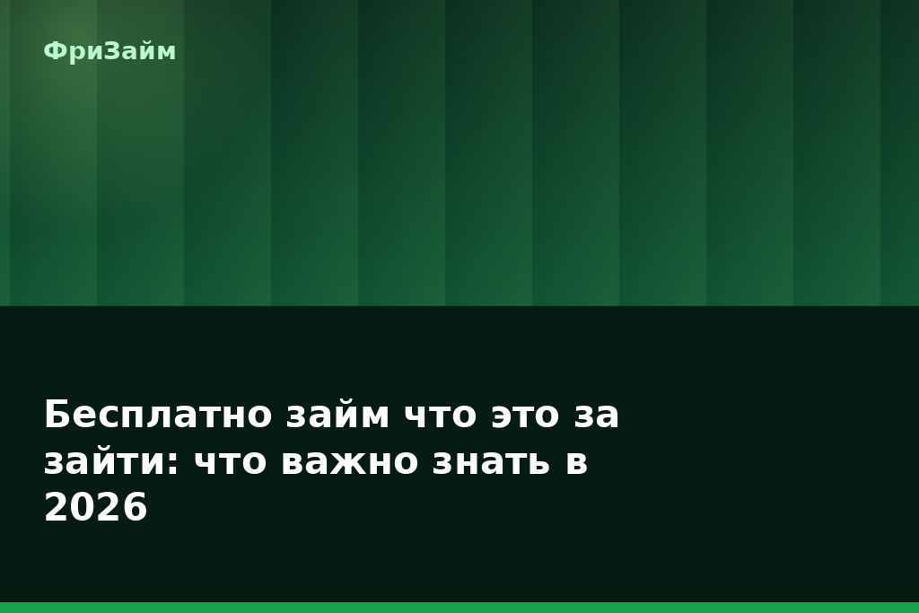Бесплатно займ что это за зайти: что важно знать в 2026 — блог ФриЗайм