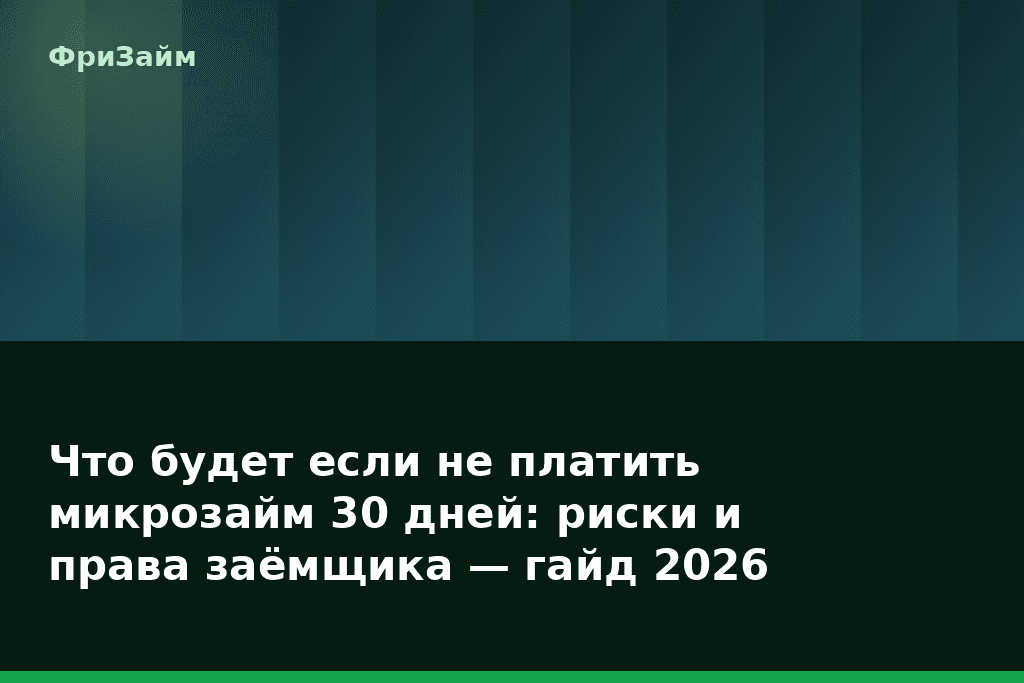 Что будет если не платить микрозайм 30 дней: риски и права заёмщика — гайд 2026 — блог ФриЗайм