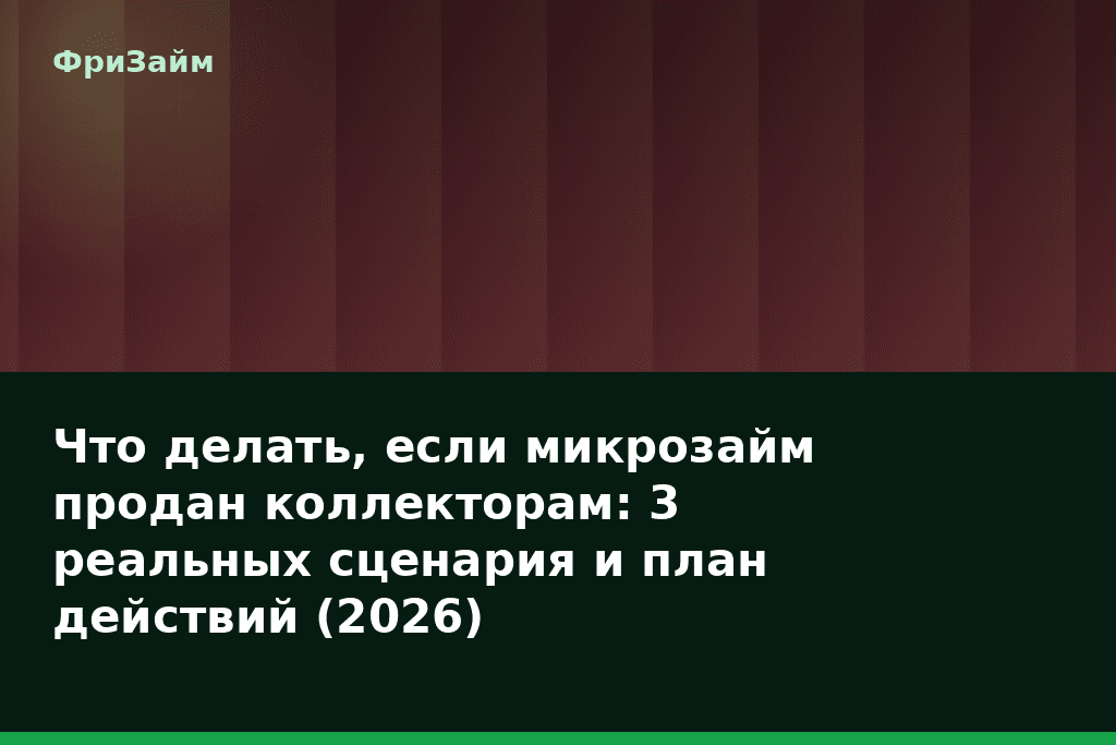 Что делать, если микрозайм продан коллекторам: 3 реальных сценария и план действий (2026) — блог ФриЗайм