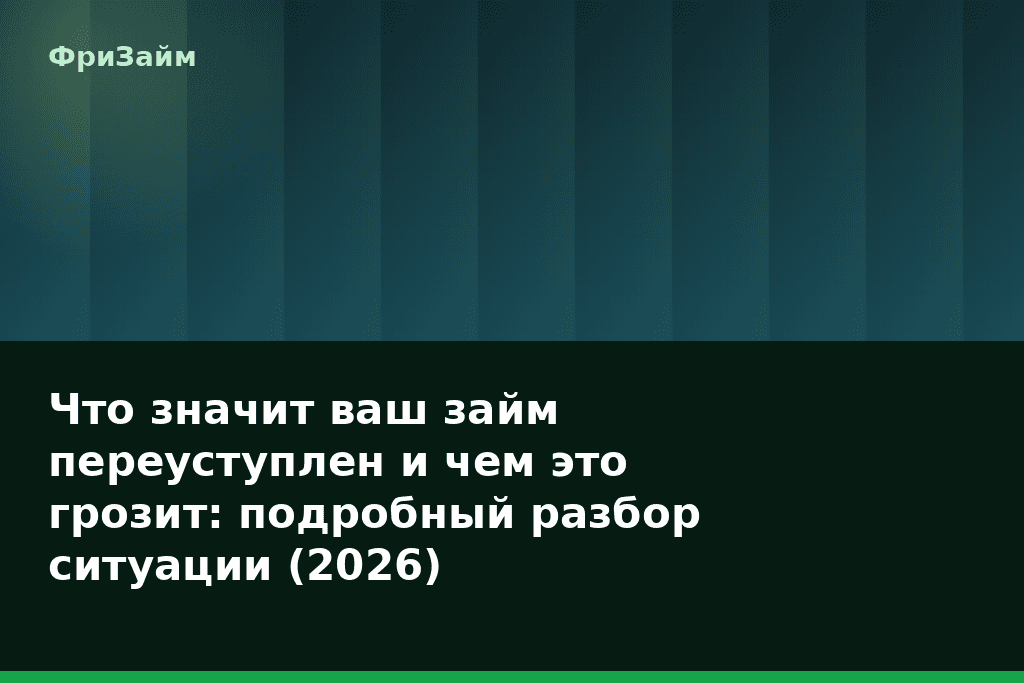 Что значит ваш займ переуступлен и чем это грозит: подробный разбор ситуации (2026) — блог ФриЗайм