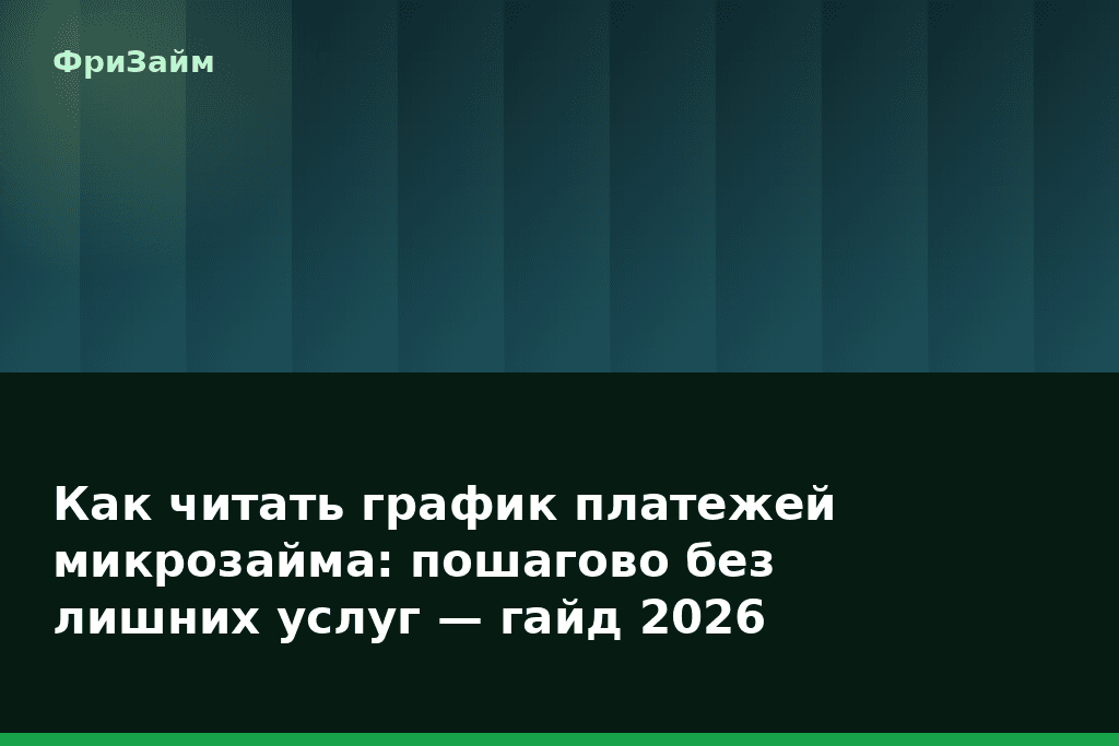 Как читать график платежей микрозайма: пошагово без лишних услуг — гайд 2026 — блог ФриЗайм