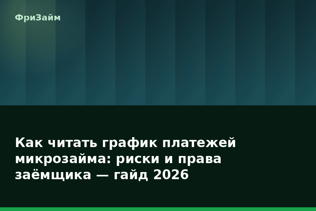 Как читать график платежей микрозайма: риски и права заёмщика — гайд 2026 — блог ФриЗайм