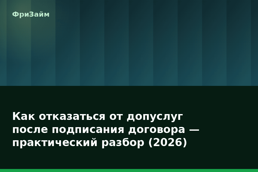 Как отказаться от допуслуг после подписания договора — практический разбор (2026) — блог ФриЗайм