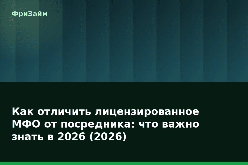 Как отличить лицензированное МФО от посредника: что важно знать в 2026 (2026) — блог ФриЗайм