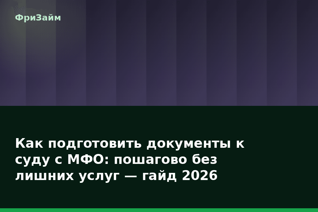 Как подготовить документы к суду с МФО: пошагово без лишних услуг — гайд 2026 — блог ФриЗайм