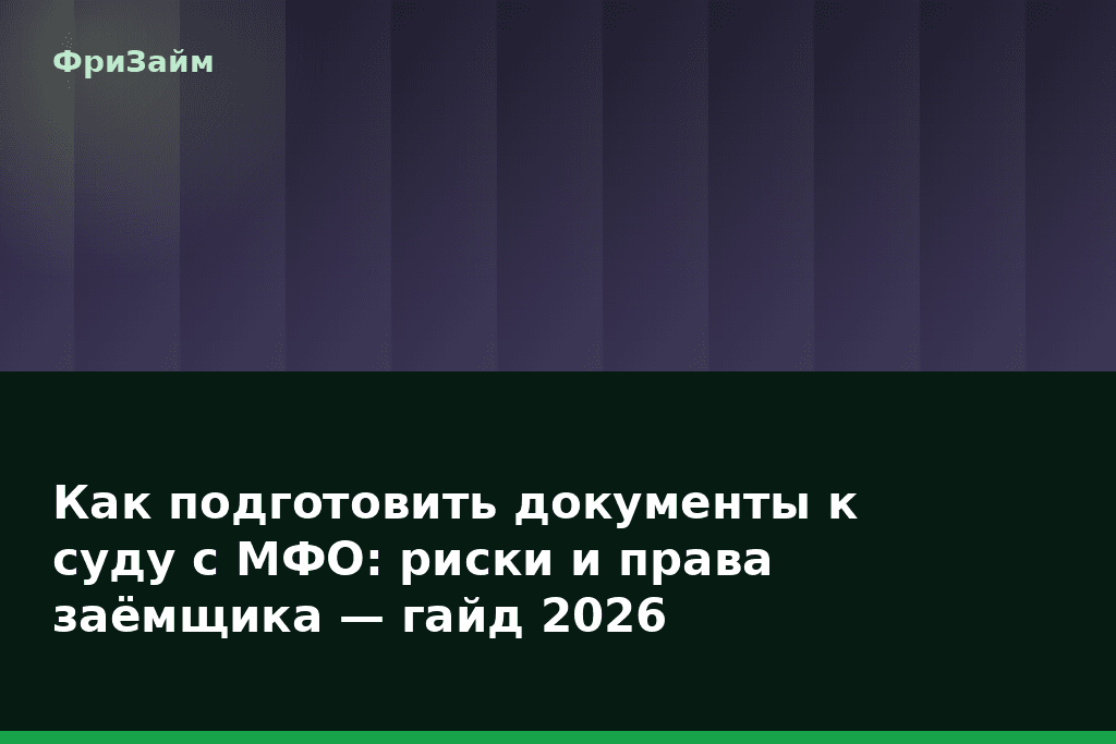 Как подготовить документы к суду с МФО: риски и права заёмщика — гайд 2026 — блог ФриЗайм