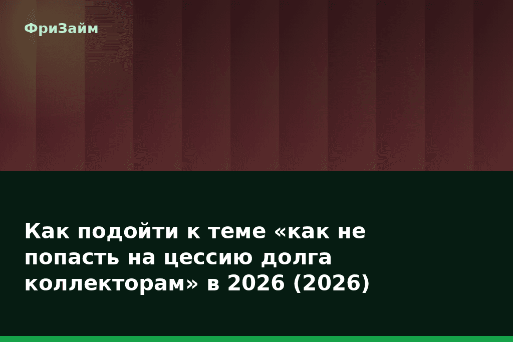 Как подойти к теме «как не попасть на цессию долга коллекторам» в 2026 (2026) — блог ФриЗайм