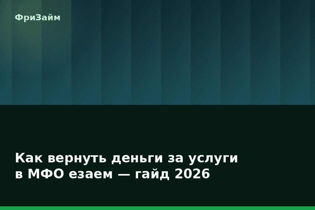 Как вернуть деньги за услуги в МФО езаем — гайд 2026 — блог ФриЗайм