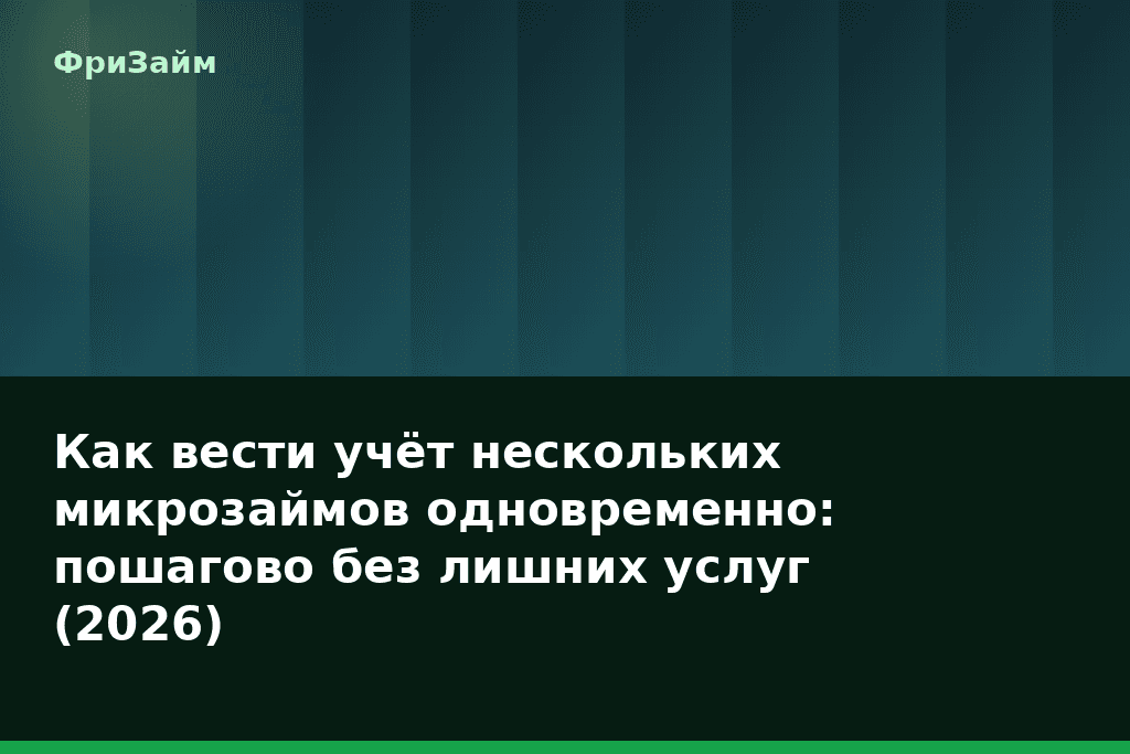 Как вести учёт нескольких микрозаймов одновременно: пошагово без лишних услуг (2026) — блог ФриЗайм