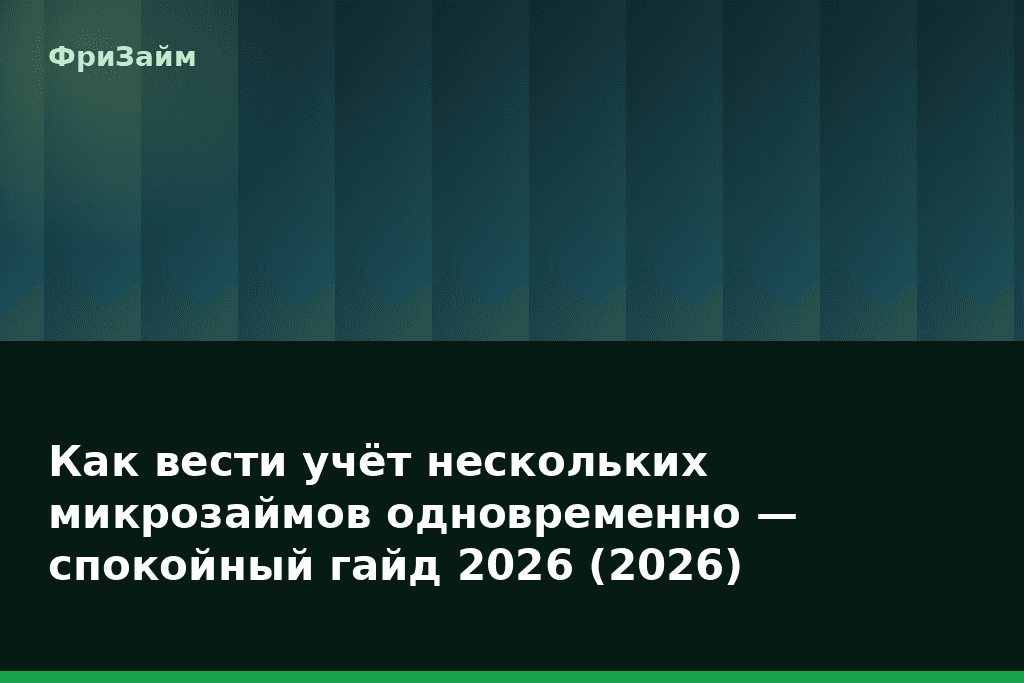 Как вести учёт нескольких микрозаймов одновременно — спокойный гайд 2026 (2026) — блог ФриЗайм