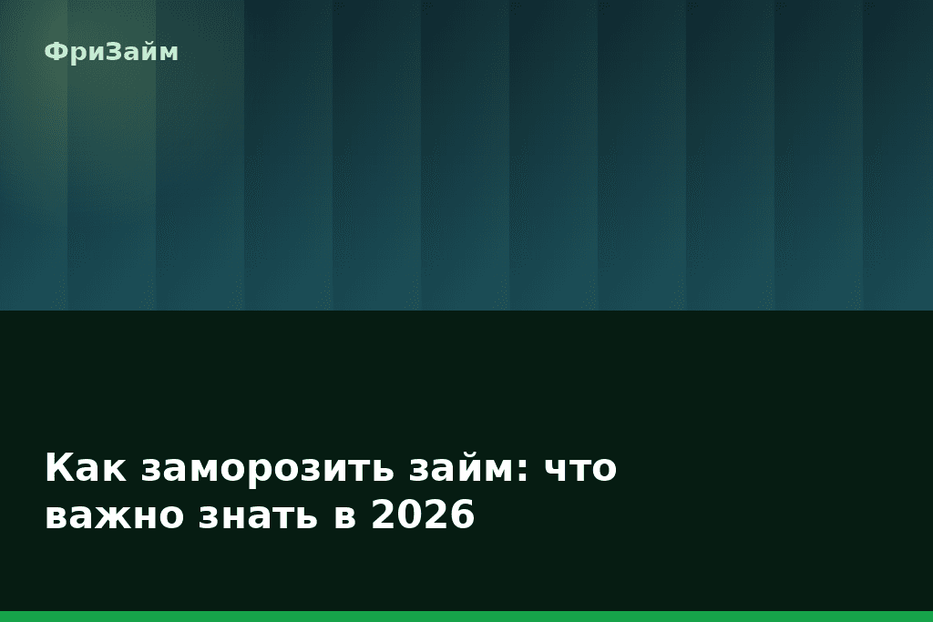 Как заморозить займ: что важно знать в 2026 — блог ФриЗайм