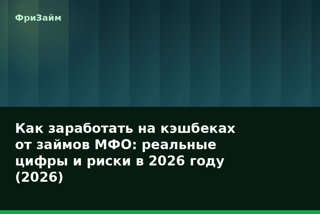 Как заработать на кэшбеках от займов МФО: реальные цифры и риски в 2026 году (2026) — блог ФриЗайм