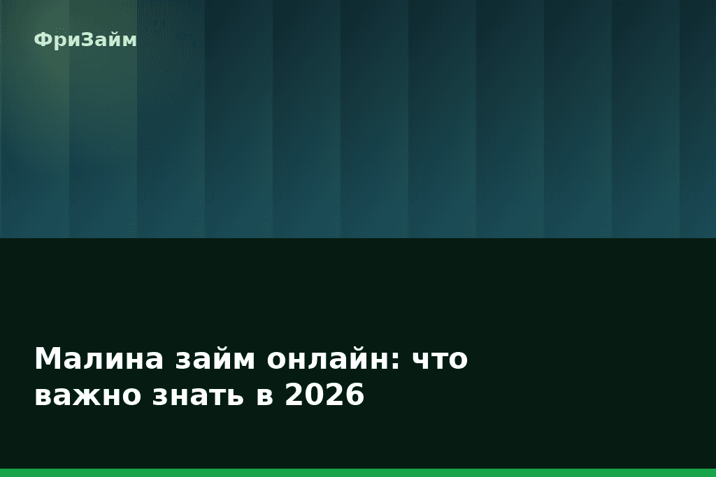 Малина займ онлайн: что важно знать в 2026 — блог ФриЗайм