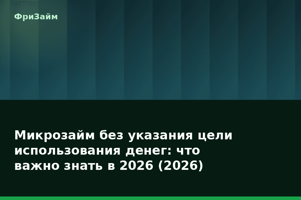 Микрозайм без указания цели использования денег: что важно знать в 2026 (2026) — блог ФриЗайм