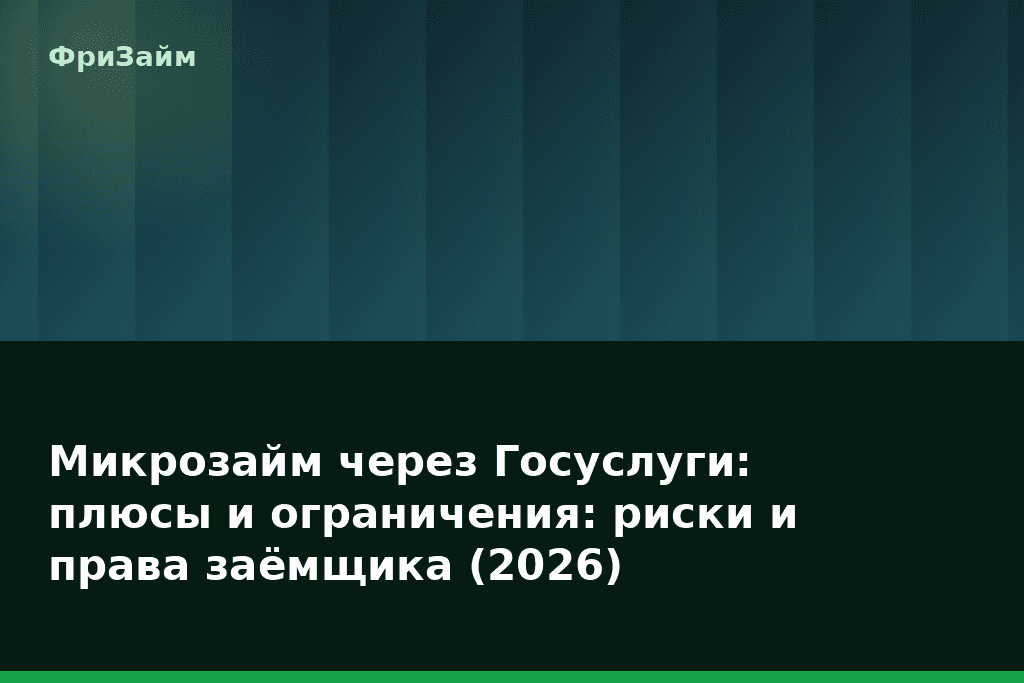 Микрозайм через Госуслуги: плюсы и ограничения: риски и права заёмщика (2026) — блог ФриЗайм