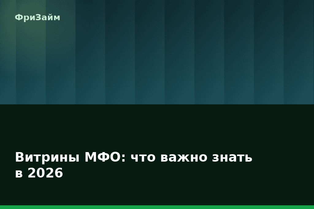 Витрины МФО: что важно знать в 2026 — блог ФриЗайм