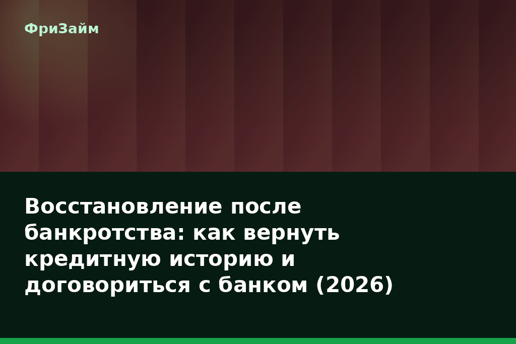 Восстановление после банкротства: как вернуть кредитную историю и договориться с банком (2026) — блог ФриЗайм