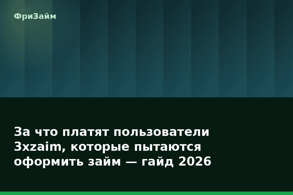 За что платят пользователи 3xzaim, которые пытаются оформить займ — гайд 2026 — блог ФриЗайм