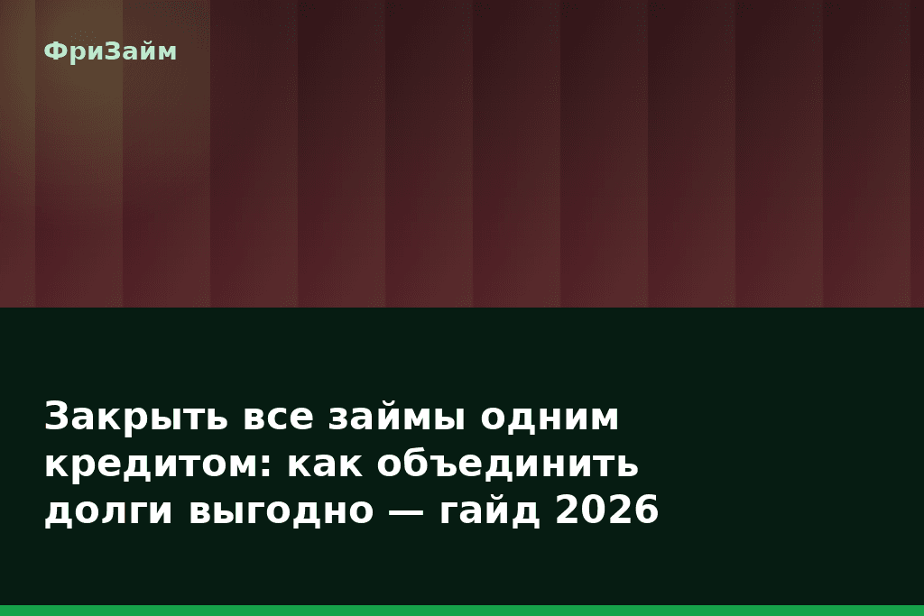 Закрыть все займы одним кредитом: как объединить долги выгодно — гайд 2026 — блог ФриЗайм