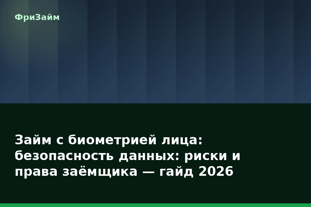 Займ с биометрией лица: безопасность данных: риски и права заёмщика — гайд 2026 — блог ФриЗайм