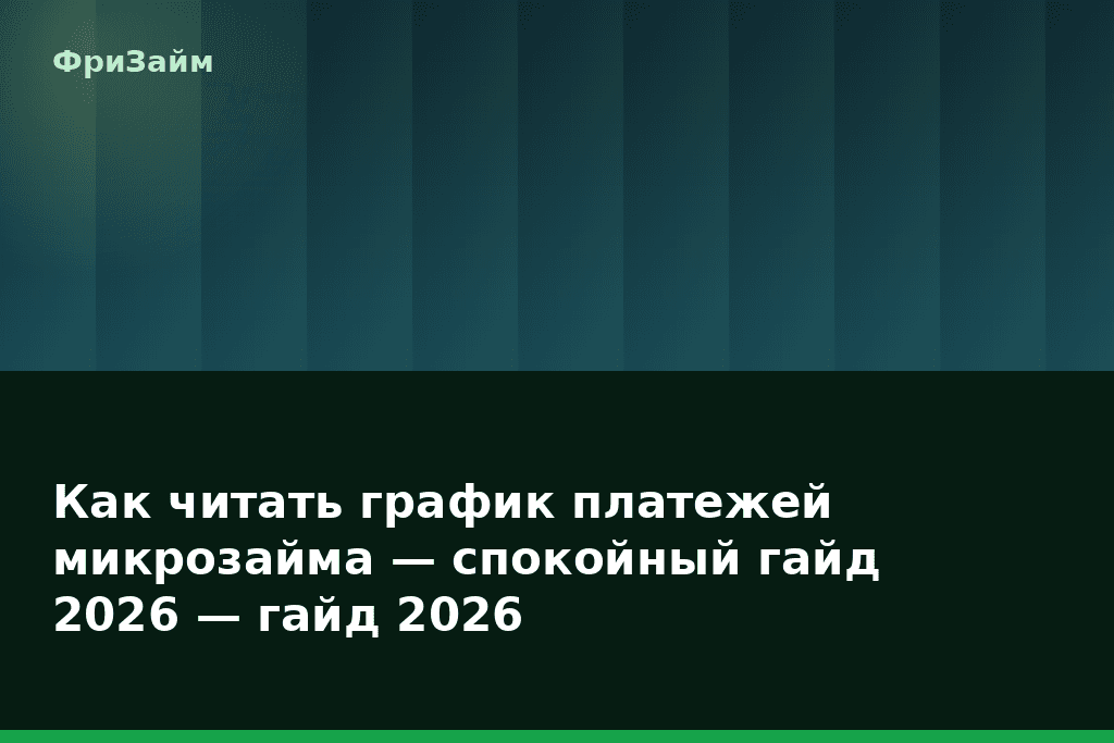 Как читать график платежей микрозайма — спокойный гайд 2026 — гайд 2026 — блог ФриЗайм