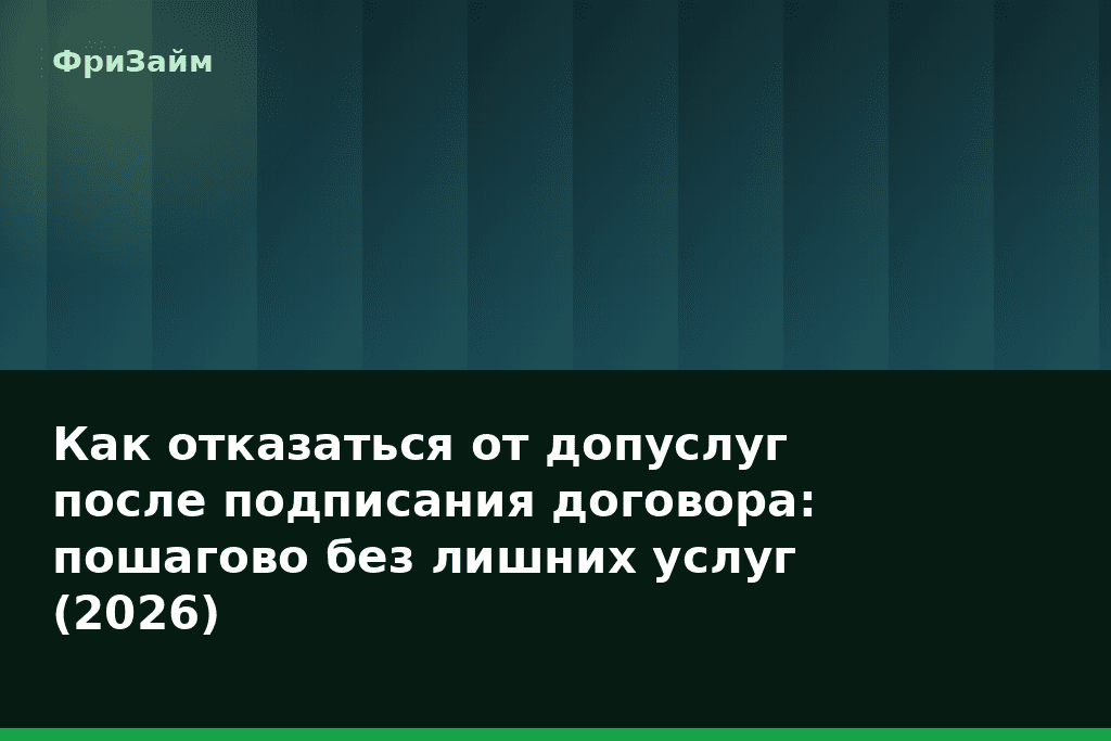 Как отказаться от допуслуг после подписания договора: пошагово без лишних услуг (2026) — блог ФриЗайм