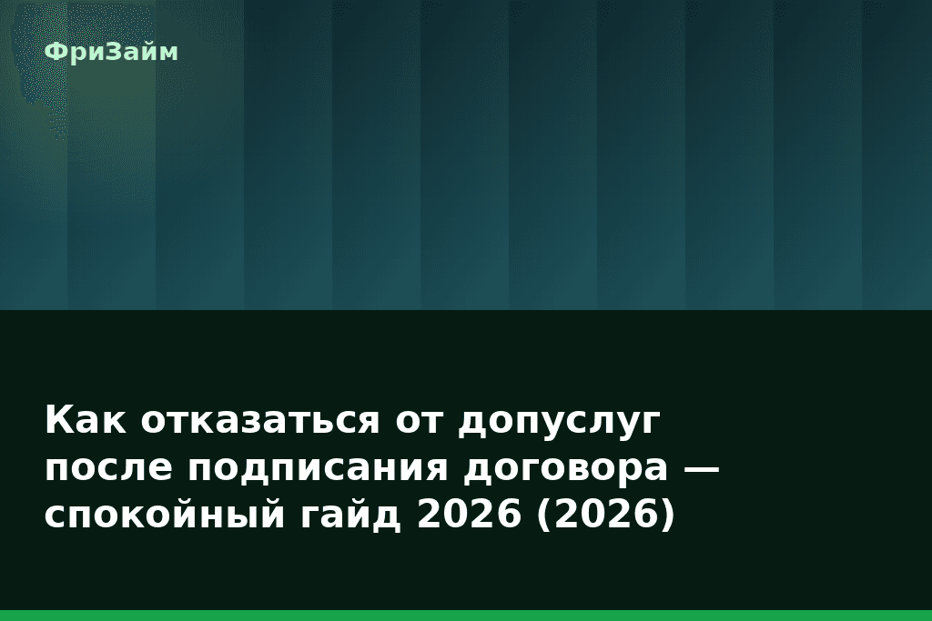 Как отказаться от допуслуг после подписания договора — спокойный гайд 2026 (2026) — блог ФриЗайм