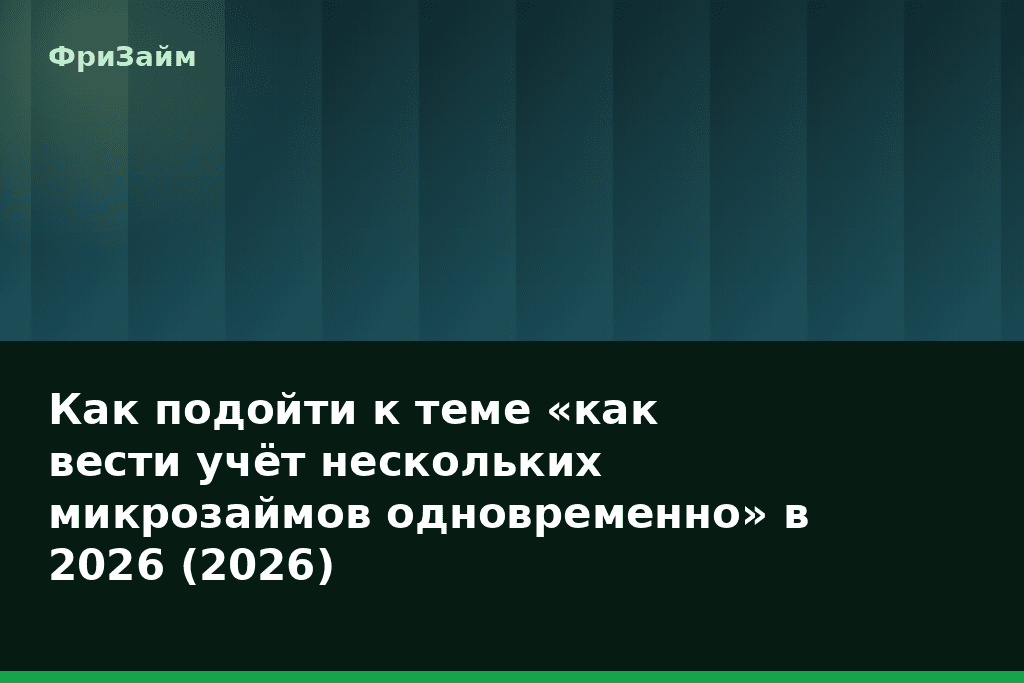 Как подойти к теме «как вести учёт нескольких микрозаймов одновременно» в 2026 (2026) — блог ФриЗайм