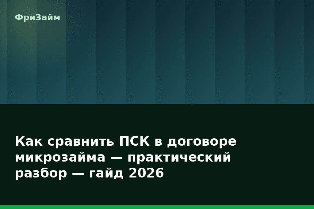 Как сравнить ПСК в договоре микрозайма — практический разбор — гайд 2026 — блог ФриЗайм