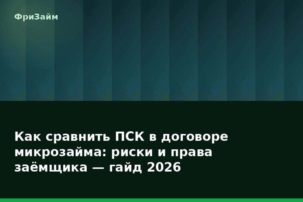 Как сравнить ПСК в договоре микрозайма: риски и права заёмщика — гайд 2026 — блог ФриЗайм