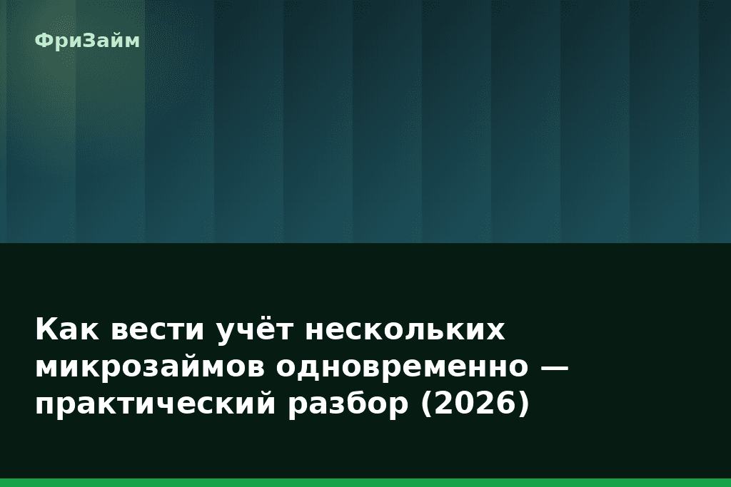 Как вести учёт нескольких микрозаймов одновременно — практический разбор (2026) — блог ФриЗайм