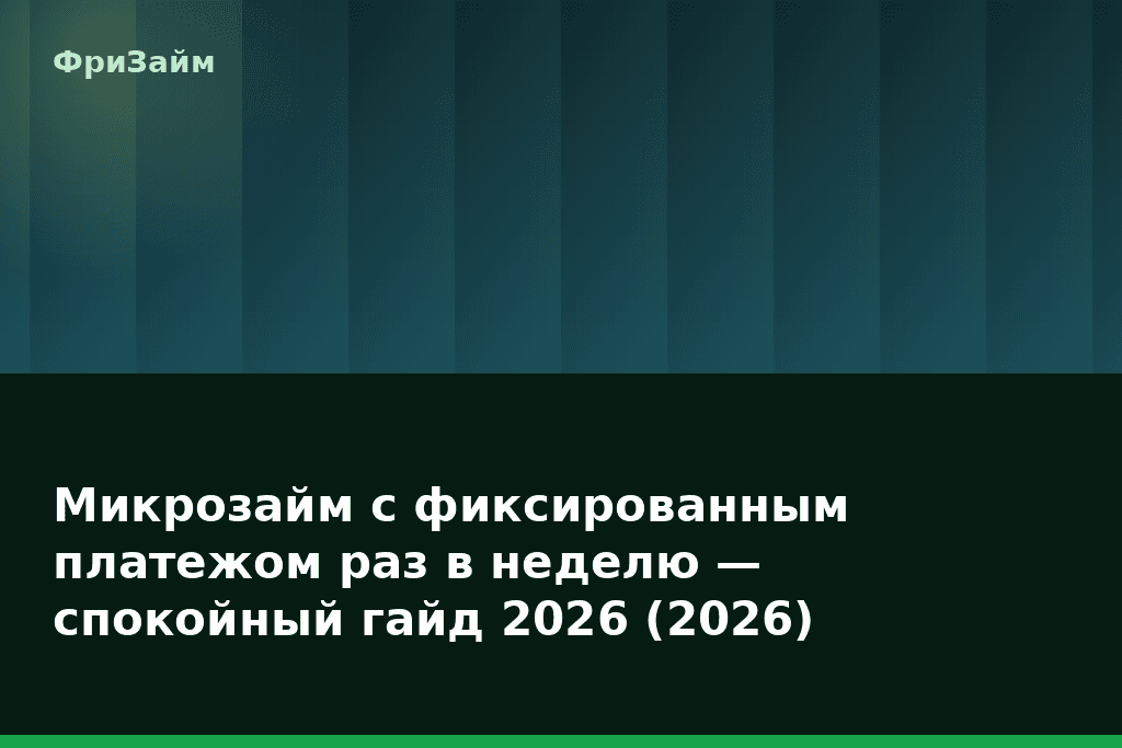 Микрозайм с фиксированным платежом раз в неделю — спокойный гайд 2026 (2026) — блог ФриЗайм