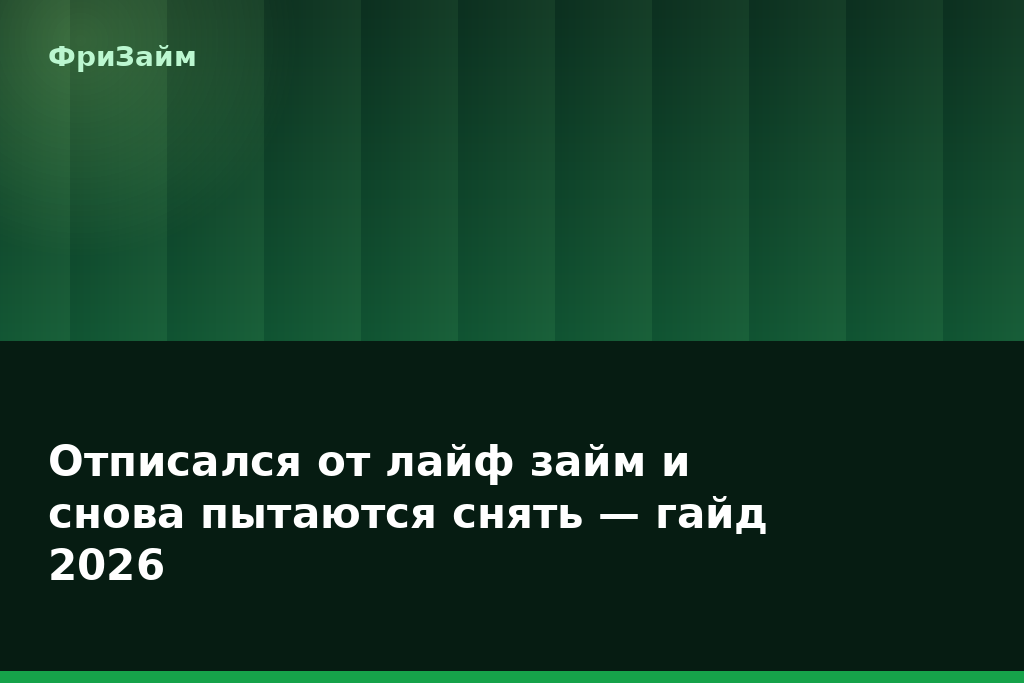 Отписался от лайф займ и снова пытаются снять — гайд 2026 — блог ФриЗайм