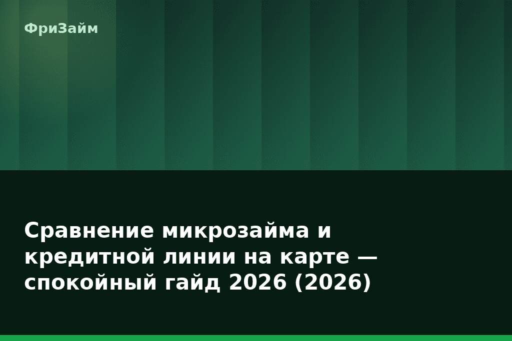 Сравнение микрозайма и кредитной линии на карте — спокойный гайд 2026 (2026) — блог ФриЗайм