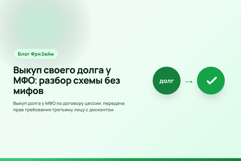 Выкуп долга у МФО по договору цессии: передача прав требования третьему лицу с дисконтом